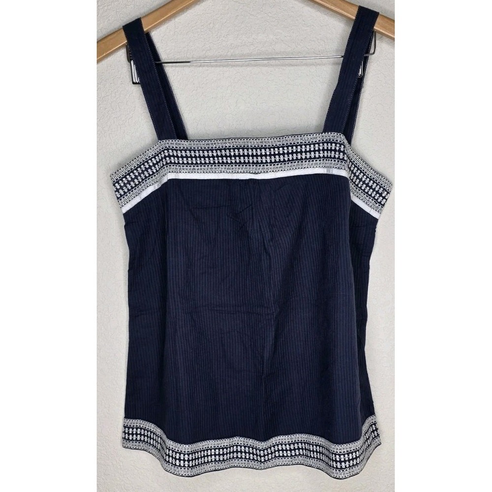 American‎ Eagle Tank Top 10 Shirt Boho Embroidered Cottage Adjustable Nautical